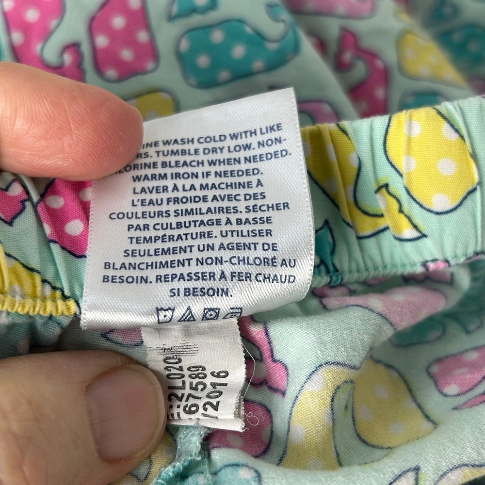 Vineyard Vines Green Pink Yellow Whales Pajama Pants S/P - Picture 8 of 11